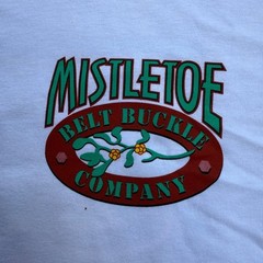 Vintage Funny Shirt Mens Small Adult Humor Racing Auto Mistletoe Belt Buckle