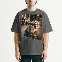 Night City Bulldog Shades Cold Brew Street Unisex T-Shirt Funny Downtown Tee