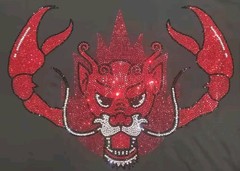 New Men Luxury Scorpion Rhinestones Fashion Black T-Shirt High Quality