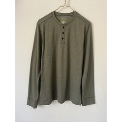 Apt. 9 Mens Premier Flex Long Sleeve Henley basic Shirt Olive Green Size M