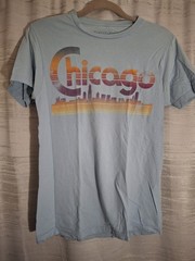 Ripple Junction Unisex Chicago City Graphic Print Crew Neck T-Shirt Blue S