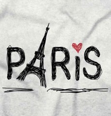 Paris Eiffel Tower French Romantic Graphic Long Sleeve Tshirt Tee for Women