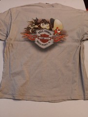 2000 Y2K Harley-Davidson T-Shirt Size XL (2 Stains) Looney Tunes Taz Yosemite TX