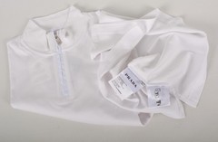 Men’s Prada White Zip-Up Polo Shirt L Short Sleeve