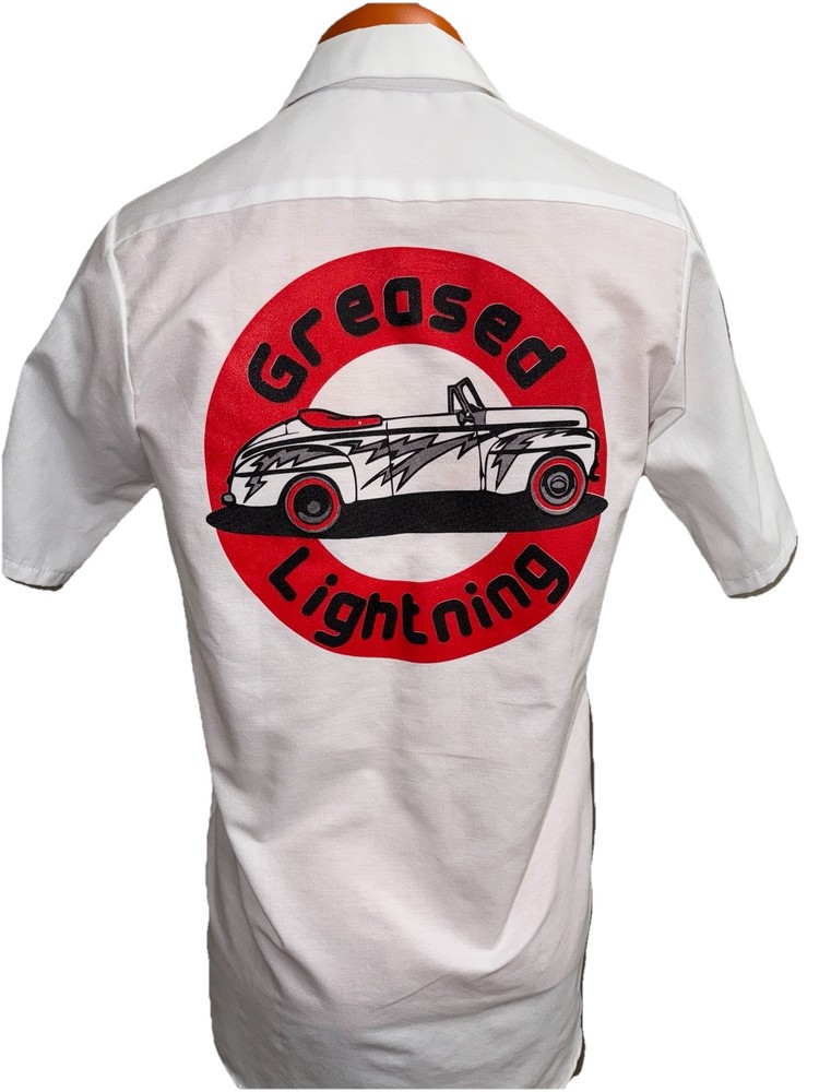 Grease Greased Lightning 1978 Movie Work Shirt Uniform Red Kap Men’s Size Small