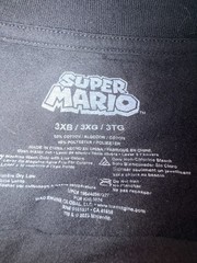 Super Mario Men’s 3XB Big & Tall Regular Black Tagless Logo Graphic Tee