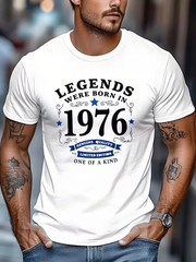 Men’S Outdoor Leisure Sports T-Shirt, Men’S 1976 Legend Born Pattern T-Shirt – R