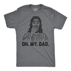 Mens Funny T Shirts Oh My Dad Sarcastic Jesus Graphic Novelty Tee for Men