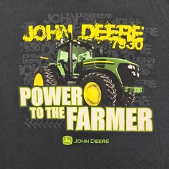 John Deere Shirt Mens 2XL Black Power To The Farmer Tractor Farming Graphic Tee