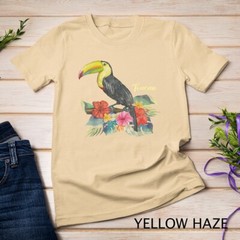 Retro Style Summer Tropical Flowers Leaf Birds Beach Toucans Unisex T-shirt