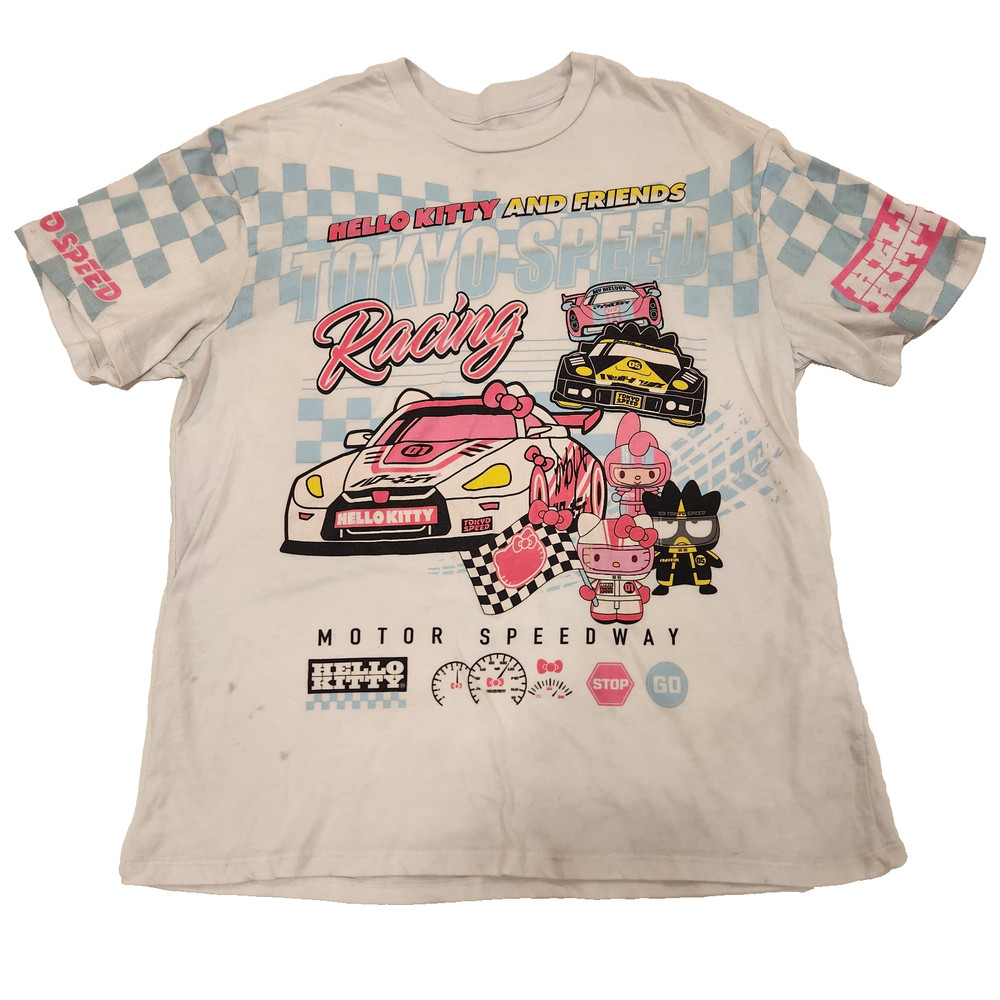Sanrio Hello Kitty & Friends Shirt Adult Small White Tokyo Speed Racing Graphic