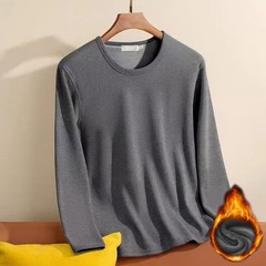 Men Warm Thermal T Shirt Long Sleeve Crew Neck Thickened Slim Pullover