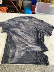 ACDC Back In Black 2004 T-shirt Distressed Faded And Holes Y2K Men’s Large