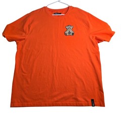 Roku Studio T-Shirt Mens 3XL Orange Embroidered Bear Patch Streetwear Tee