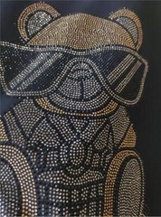 New Fashion Rhinestone Bear Short Sleeve Luxury Men T-Shirt All Sizes Plus Size