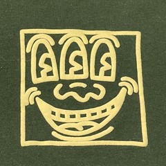 Keith Haring Shirt Adult Large Green Three Eyed Monster Artwork