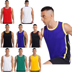 Mens Jersey Breathable Top Outdoor Vest Athletic Tank Round Neck T-shirt Gym