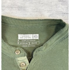 Flint And Tinder Surplus Mens Waffle Thermal Henley Olive Green Shirt M Normcore