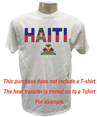 HAITI MAP FLAG SELF IRON ON HEAT TRANSFER FOR T SHIRT or MASK PERSONALIZE LOT