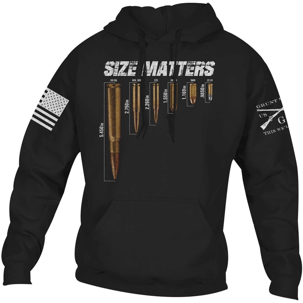 Grunt Style Size Matters Pullover Hoodie – Black