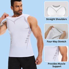 Mens Compression Sport Vest Tight Tank Base Layer Sleeveless T-Shirt Singlet Top