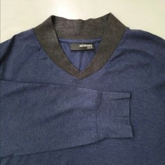 Murano Luxury Soft Touch Slim Fit Men’s Size XL Solid Blue Cotton T-Shirt