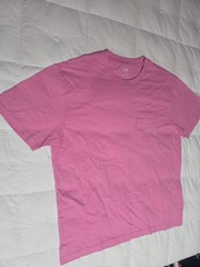 Gap Shirt Mens Large Pink Slub Pocket Tee Cotton Crewneck Tagless Casual