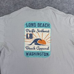 Prairie Mountain Long Beach Washington Beach Graphic T-Shirt Men’s Size XXL Gray