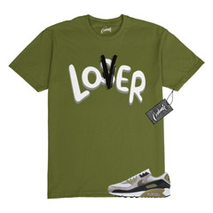 Air Max 90 Light Bone Neutral Olive College Grey Stone T Shirt to Match LOVER