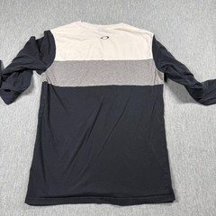 Oakley Shirt Mens L Black Gray Colorblock Slim Fit Graphic Long Sleeve Casual