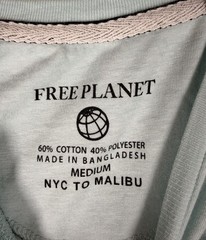 Free Planet Men’s Medium T-Shirt Palm Trees And Parrots Light Blue