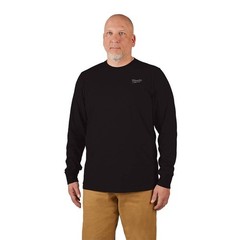 Milwaukee Men’s X-Large Black Cotton/Polyester Long-Sleeve Hybrid Work T-Shirt