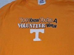 Tennessee You Know Your A Volunteer When… Vols Football Orange T-shirt Size L