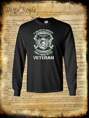 Military Veteran Long Sleeve T-Shirt – USA Flag Blood Sweat Tears – Army Marines