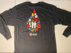 American Red Cross Give Blood Blood Drop Christmas 2025 XL Long-Sleeve T-Shirt