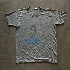 Vintage 70s Funny Music Shirt Medium Radio Heather Grey Paper Thin Hippie