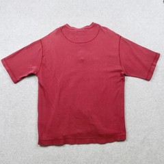 Vintage Levis Mens Henley Shirt M Burgundy Red Short Sleeve Ribbed Cotton
