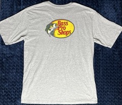 Bass Pro Shop Mens T-Shirt Size L Made In Pakistan Gray 90% Cotton 10% Polyester