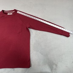 The Normal Brand Shirt Mens Large Red Crewneck Long Sleeve Chest Pocket Heavy