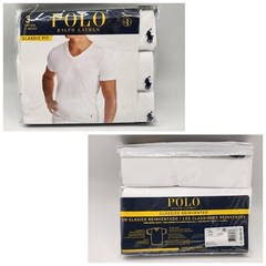 3 PK POLO RALPH LAUREN S – 2XL Cotton Logo Classic Fit V Neck T Shirts U PICK