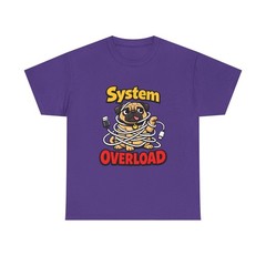 Unisex Heavy Cotton Tee Pug Charging Cable Tech Humor Cute Indoors Pet Animal