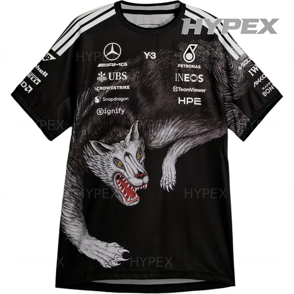 Y-3 F1 DRVR Short-Sleeve Jersey ‘Black’ Men KQ9844 New Size