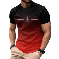 Men’s Short Sleeve Casual T-Shirt 3D Printed Polyester Moderate Elasticity
