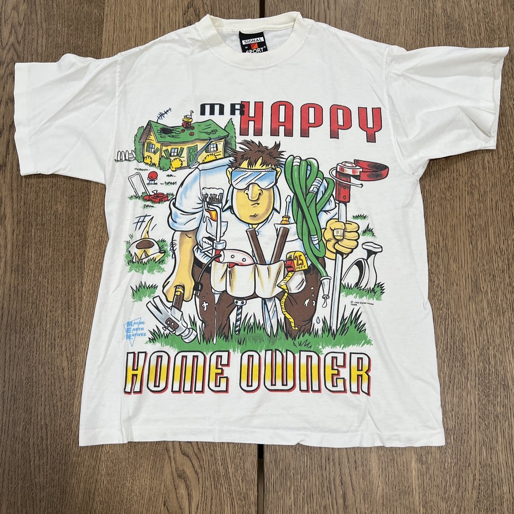 Signal Sports Size M 1995 Vintage Happy Homeowner Funny T Shirt