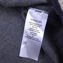 Vince Shirt Mens XL Wool Blend Brushed Long Sleeve Crew Neck Tee Navy Blue EUC