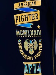 American Fighter Mens T-Shirt LANDER Athletic Biker GYM Black MMA