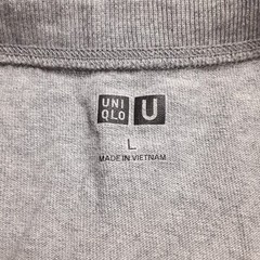 Uniqlo Mens Basics Round/Crewneck T-Shirt Sz.L/Gray Heather/Ribbed Collar