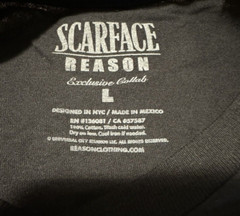 Reason X Scarface Men Tony Montana Al Pacino 80’s T-Shirt Black Size Large new