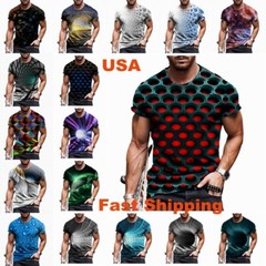 Men’s T Shirt 3D Novelty Graphic Print Fashion Casual Wicking Short Sleeve Silky