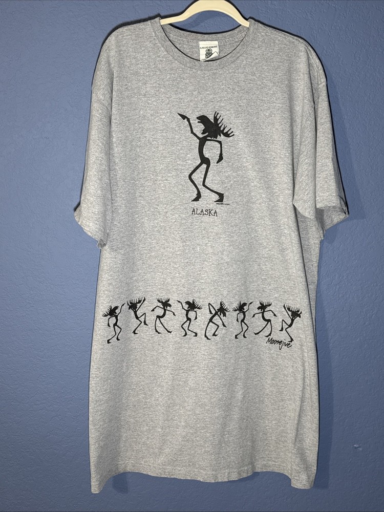 Vintage 90’s OSFA Galligaskins Juneau Alaska Sleepshirt RARE Oversized Moosejive
